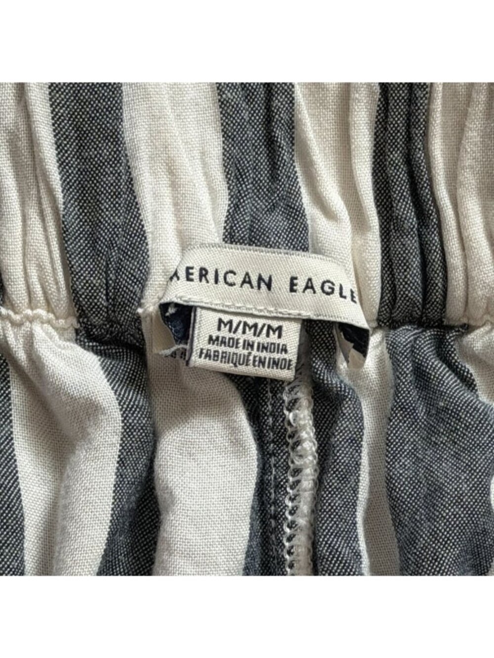 American Eagle Striped Paperback Trousers-Lightweight-Gray/White-M - Picture 6 of 7